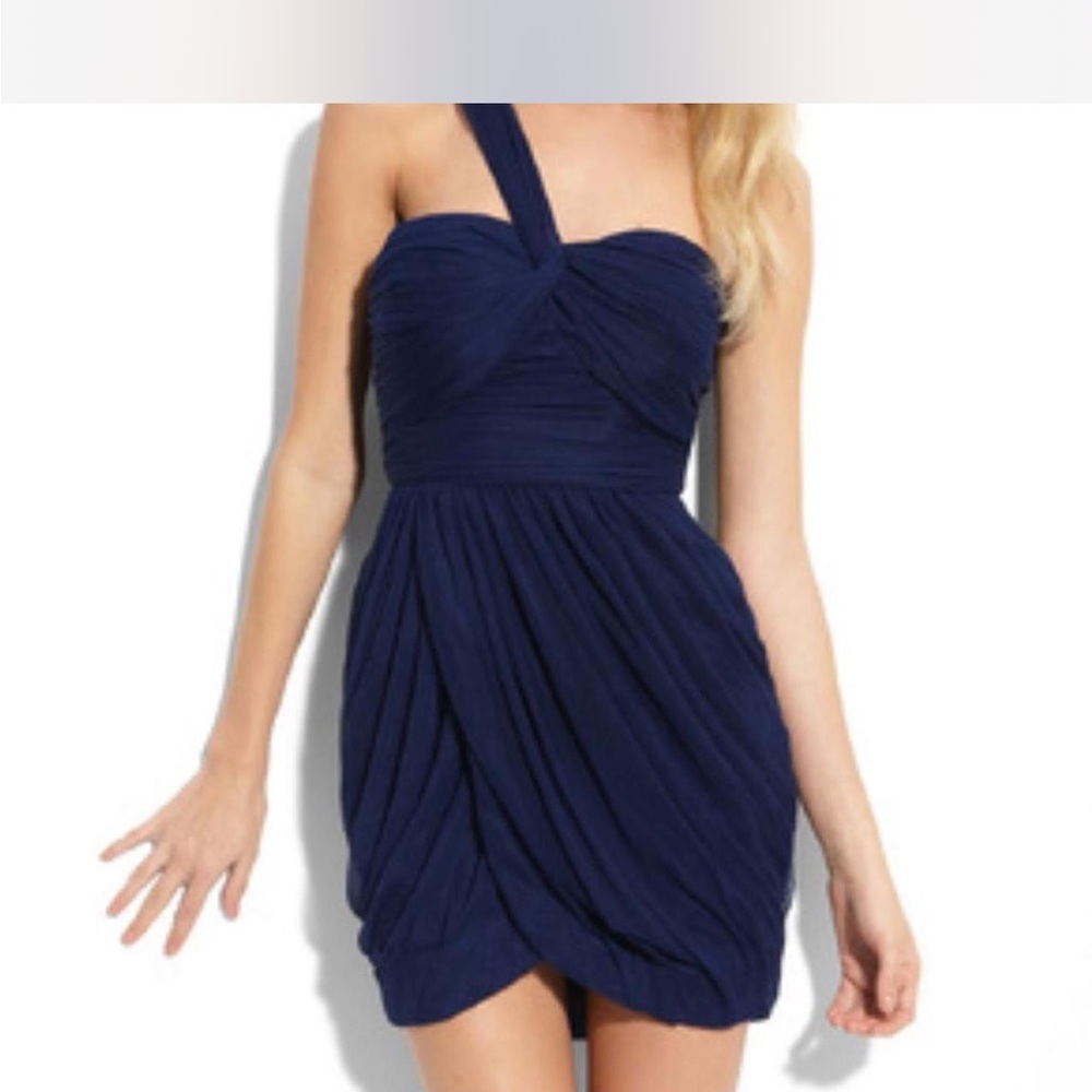 LaRok Navy One-Shoulder Dress